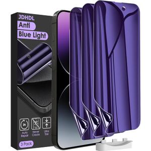 [3 Pack for iPhone 15 Pro Max Privacy Screen Protector (NOT Glass), [Anti-Spy][Anti Blue Light] Soft Hydrogel Film Screen Protector for iPhone 15 Pro Max/15 Plus - Purple