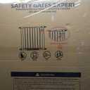 Babelio Upgraded Baby Gate with Cat Door, Auto Close Durable Dog Gate for Stairs, Doorways and House, Easy Walk Thru Safety Gate with Pet Door Includes 4 Wall Cups, 29-48" Wide, 30" Tall, Black