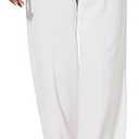 FUNYYZO Women Suit Pants Wide Leg Pants High Elastic Waisted in The Back Business Work Trousers Long Straight (White, Small)