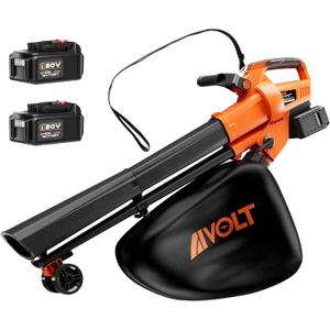 AIVOLT 40V Cordless Leaf Vacuum Blower Mulcher with Battery and Charger, 2 * 4.0Ah Battery Powered Leaf Vacuum with 40L Bag, 160MPH, 600CFM, 4 Speed Modes, Suitable for Lawn Care Yard Cleaning