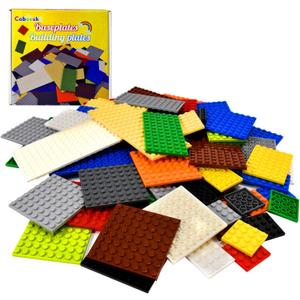 Classic Building Plate, 60pcs Random Mixed Colour with 6 Size Building Plate Base Plate, Compatible with Lego Parts and Pieces, Building Bricks, for Most Brands (Multicolored)