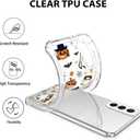 Spooky Halloween Case for Samsung S22, Slim Clear Cover with Cute Pumpkin & Ghost, Soft Touch Shockproof Bumper, 6.1" Protective Case