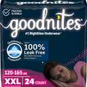 Goodnites Girls' Nighttime Underwear, Size XXL (120-165 lbs), 24 Ct (2 Packs of 12)
