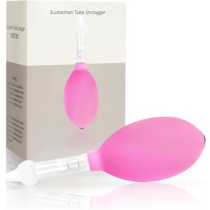 Eustachian Tube Unclogger, Ear Popper Ache Clogged Congestion Tinnitus Migraine Relief Device, Inner Ear Pressure Balance (Pink, One Size)