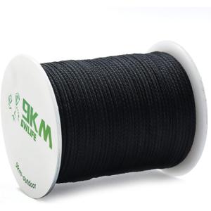 9KM DWLIFE Black Kevlar Cord, 50lb~1500lb, High Tensile Strength, Flame Resistant, Braided Fishing Line, Wind Chime String, Kite Line, Camping, Model Rocket, Outdoor Survival Strong String (300lb | 1.3mm(Dia.)x100ft)