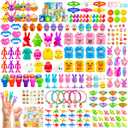 LINAYE 344 PCS Easter Eggs Fillers Stuffers for Kids, Easter Egg Hunt Toys Fillers Party Favors Gifts Goodie Treat Basket Stuffers Bulk Treasure Box Toys Classroom Prize for Kids