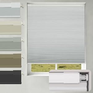Changshade No Drill No Tools Blackout Cellular Shades, Cordless Blinds for Indoor Windows, Room Darkening Window Shades Honeycomb Blinds for Bedroom, Office, Home, 29.5" w x 48" h, White