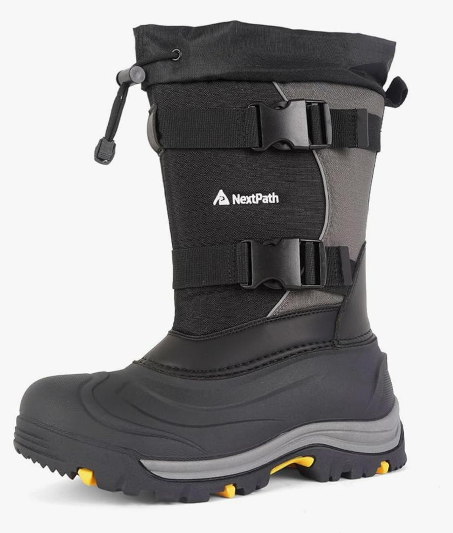 Men's Snow Boots 12/14 inch Snow Boots For Men Waterproof Insulated Mens Winter Work Boots with Removable Liner Black Winter Boots