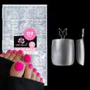 UNA GELLA Square Toe Nail Tips 312Pcs 15Sizes, Full Cover Soft Gel Toes Nail Tip Pre-etched Fake Acrylic Toe Nail Press Ons For Big Toes Nail Extensions Pedicure Home DIY Salon *Tips Only No Tools*