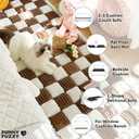 FUNNY FUZZY Pet Couch Covers for Sofa, Couch Covers for Dogs Washable Dog Couch Cover Protector Cream-Colored Furniture Sofa Covers for Dog Handmade Pure Cotton Pet Bed Mat (Brown, 23.6"63")