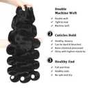 15A Raw Indian Human Hair Bundles Body Wave Bundles Human Hair,Triple Lifespan Virgin Remy Hair,No Tangle Shedding,Keep Texture Silky Soft After Multiple Washes (3 Bundles Natural Black, 18 18 20)