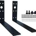 Shelf Brackets for Suncast Sheds,Iron Shelf Accessory Outdoor Sheds Storage,Black,Brackets Only,with EZ Bolt Assembly (L1)