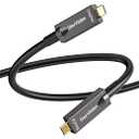USB C Fiber Optic Cable 33 FT, 10Gbps USB 3.2 Gen2 Active USB C Cable with German SiliconLine Chip, Ultra Slim & Long Distance for Logitech 4K Camera,VR/AR,Video Conference,Industrial System