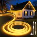 LED Neon Lights Warm White 3000K,32.8ft 110-120V LED Strip Lights,Flexible Outdoor Waterproof Neon Rope Lights for Bedroom,Cabinet,Kitchen,Living Room,Mirror,Halloween Decor