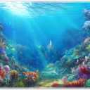 8x6ft Fabric Under The Sea Photography Backdrop Little Mermaid Underwater Background Ocean Princess Birthday Baby Shower Party Photo Tapestry Props