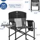 Heavy-Duty Director Camping Chair 2-Pack with Side Table, Black