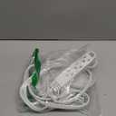 8FT Ultra Flat Plug Extension Cord Power Strip with 3 Outlets, Patented Detachable Ultra-Thin Outlet Cover Concealer & Ultra-Flat Plug, Max. 13A 125V 1625W ETL Listed, White Color