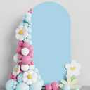 Asee'm 6.6FT Wedding Arch Cover Dusty Blue Fitted Spandex Cover 2-Sided Round Top Chiara Backdrop Stand Covers for Party Ceremony Birthday Banquet Decoration