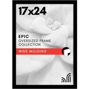 Americanflat 17x24 Picture Frame with Polished Plexiglass - Black Picture Frame - Wide Photo Frames Made of Engineered Wood for Vertical or Horizontal Wall Display - Epic Collection - Black