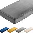 Wenqik Bench Cushions 42x16x4 Inch Window Seat Cushions for Indoor Furniture Velvet Kitchen Dining Bay Seat Tufted Porch Swing Thicken Bench Pad Memory Foam(Gray)