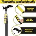 3.2-12 ft Telescopic Extension Pole with Utility Hook, Multi-Purpose Aluminum Pole for Painting, Dusting and New Year Window Cleaning Christmas Lights Installation Without a Ladder(Yellow)