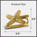 The Metal Magician Metal Nautical Starfish Curtain Holdback & Curtain Holder for Home, Bedroom & Office (Starfish Gold, Set of 2)