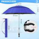 2 Pack 40.9'' Beach Chair Umbrella with 360 Adjustable Canopy & 270 Flexible Clamp, Double Canopy Sun Protection for Wheelchair, Patio, Golf Cart, Camping