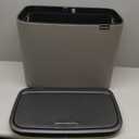 Brabantia Bo Touch Top Kitchen Trash Can with Dual Compartments | Mineral Gray | 2 x 8 Gal Inner Buckets | Soft-Close Garbage Can, Light Touch Opening, Stay-Open Lid | Fits Against Wall | + Trash Bags