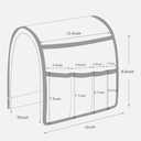 NB Sofa Armrest Organize remote holder bedside caddy organizer with 5 pocketsnon-slip couch remote control holder couch armchair caddy accessories (Flaxen, 35"x12.4")