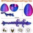 3D Printed Animals Dragon Toys Eggs - Christmas Stocking Stuffers Birthday Gifts for Kids Teen Girls Boys 4PCS Mini Crystal Dragon Toys for Ages 8-13 Year Old Easter Basket Fillers Essentials