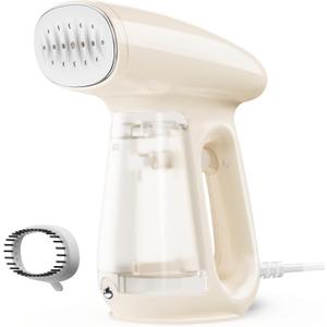 Bear Steamer for Clothes, Handheld Clothes Steamer,1300W Strong Power Garment Steamer with 230ml Tank, Fast Heat-up, Auto-Off, Steam Iron Fabric Wrinkle Remover with Brush for Home and Travel, Beige