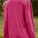 Dokotoo Women's V Neck Ruffle Blouses Long Sleeve Casual Work Tops Loose Fit Pullover Shirts (Pink, XXL)