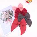 Pack of 4 Gorgeous Fable Bow Hair Clips for Girls Women Linen Hair Bow Alligator Clips Toddler Baby Mom Young Girl Hair Accessories (Cinnabar)