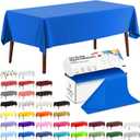 CXPSINC 54 Inch X 300 Feet Plastic Table Cover Roll Disposable Tablecloth with Slide Cutter for All Type/Shape Tables | Picnic, Party, Banquet, Birthdays, Weddings (Blue, 300 Feet)