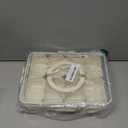 Divided Serving Tray with Lid and Handle - Snackle Box Charcuterie Container for Portable Snack Platters - Clear Organizer for Candy, Fruits, Nuts, Snacks - Perfect for Party, Entertaining (White)