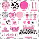 Cowgirl Birthday Party Decorations Supplies - 229 Pcs Western Disco Party Kit with Banner, Plates, Cups, Cutlery, Balloons & Table Cover, Serve 30