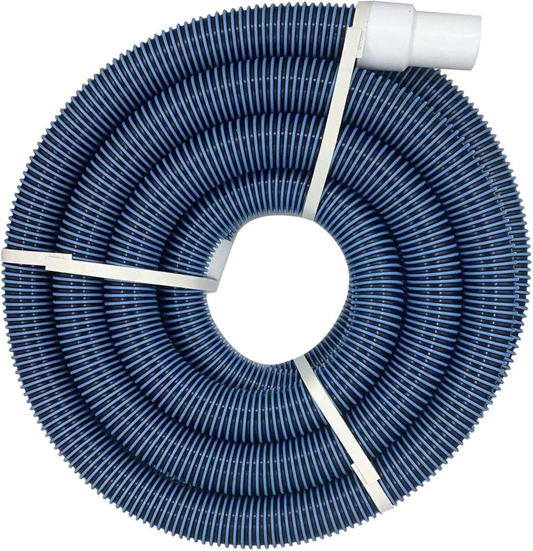30 Foot Heavy Duty In Ground Pool Vacuum Hose 1.5" x 30 Ft Strong Durable Polyethylene (PE) Material 1.5" Swivel Cuff Blue Materia Strong Durable Corrosion-Resistant Above Ground and Inground Pools