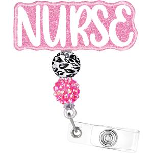 Plifal Nurse Badge Reel Holder Retractable with ID Clip for Nurse Nursing Name Tag Card Cute White Alligator Clip Hospital Work Accessories