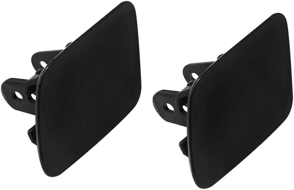 Car Washer Nozzle Cover Headlight Washer Cover Cap Driver & Passenger Side for BMW X5 E70 2007-2012 51657199141 51657199142 Black 1Pair