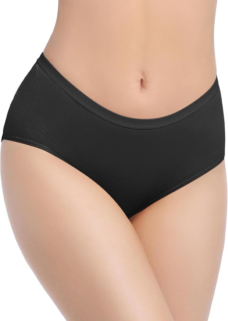 REELINDRY Womens Incontinence Underwear Washable, 2 oz Absorbent Leakproof Mid Rise Panties for Postpartum Urinary Leakage 1 Pack (Black, 2XL)