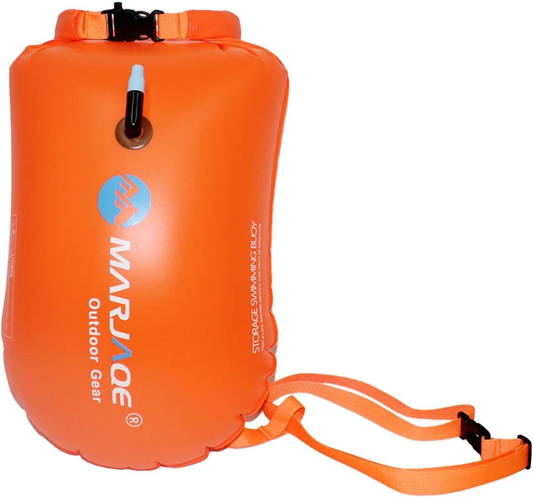 20L Storage Swim Buoy for Open Water Swimmers Waterproof Dry Bag Swim Safety Float (Orange)