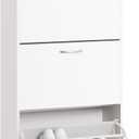 Haotian White Shoe Cabinet Entryway, Freestanding Shoe Rack with 3 Flip Drawers, Shoe Storage Cupboard Organizer for Entrance Hallway, FSR110-W