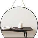 Funerom Black Round Wall Mirror 15.4 Inches Circle Mirror