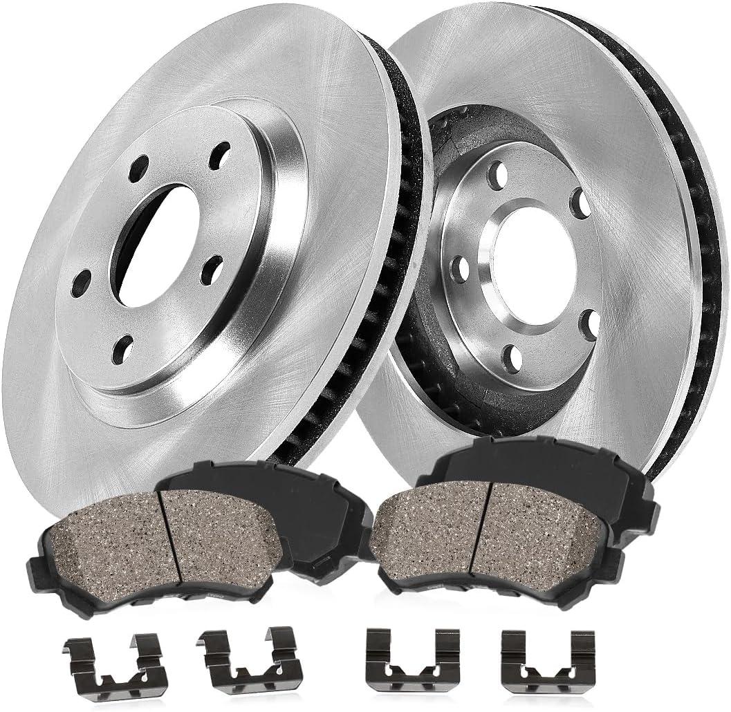Callahan Brake Parts Rear Brake Kit For Buick LaCrosse 2019 |Chevrolet Equinox 2018-21 |GMC Terrain 2021 - Disc Rotors with Ceramic Brake Pads + Hardware, EBYK038642