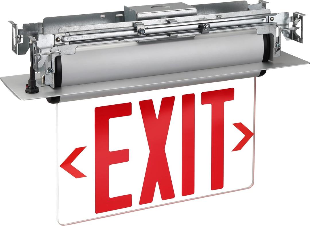 New York Approved Letter 8" Exit Sign Emergency Light Recessed Housing Single and Double Face Optional,Replaceable Acrylic Panel, UL Certified GRMSEL-200