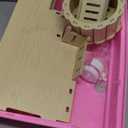 Cycodo 8 in 1 Acrylic Hamster Cage,2-Tier Dwarf Hamster Cage with Wooden Wheel & Hideout,Small Hamster Habitat with Accessories,Clear Pet Mice House(Pink,14" L*10" W*11" H)