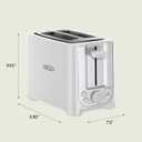 bella 2 Slice Toaster with Auto Shut Off - Extra Wide Slots & Removable Crumb Tray and Cancel, Defrost & Reheat Function - Toast Bread, Bagel & Waffle, White