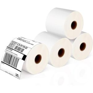 JADENS Thermal Shipping Labels 4x6-350 Labels(4 Rolls), Compatible with Rollo, Brother, Zebra and Most Thermal Printer, Perforated, Commercial Grade, Doesn't Compatible with Dymo