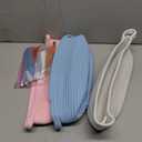 SEISSO 3 Pack Gift Baskets Empty with Gift Bags Ribbon Bows Cards, Small Woven Gift Basket with Handles for Christmas Birthday Thanksgiving Easter Baby Shower Toys, 12"x 8"x 5",White, Pink, Blue