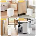Pukomc 2.3 Gallon / 9L Automatic Adsorption Sensor Trash Can, White Gold Motion Sensor Garbage Bin with Suction, Slim Fashionable Design for Kitchen, Bathroom, Office & Small Space
